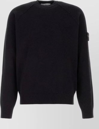 Stone Island cotton sweater patch sleeve ribbed trims