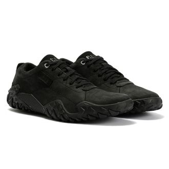 CAT Gridlock Lo Tumbled Nubuck Heren Zwarte Veterschoenen