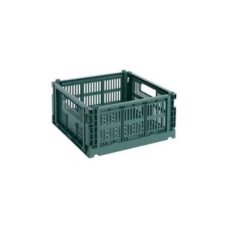 HAY Basket Colour Crate - Green - Recycled polypropylene - Designer Hay Studio