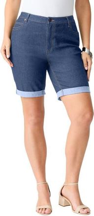 Roaman's Plus Size 24/7 Stretch Cuffed Short in Medium Wash at Nordstrom, Size 34