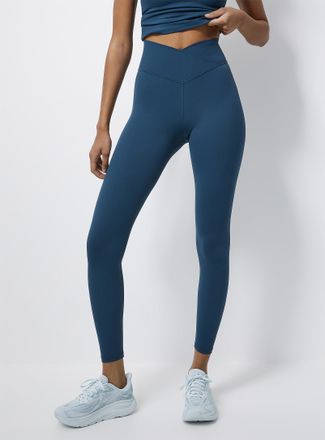 I.FIV5 Womens Crossover-waist velvety legging 27 length