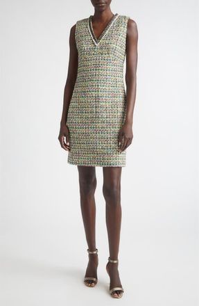 St. John Forest Tweed Dress in Pine/olive Multi at Nordstrom, Size 10