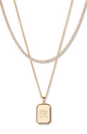 Brook & York Willow Tennis Layering Set of 2 Necklace in Gold at Nordstrom