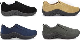Generic Mens Suede Shoes Mens Leather Shoes Size 13 Casual Shoe Size 14 Real Leather Shoe Slip On Slip in Genuine Suede Upper Sizes 7-14 Grey/Navy Blue/Taupe/