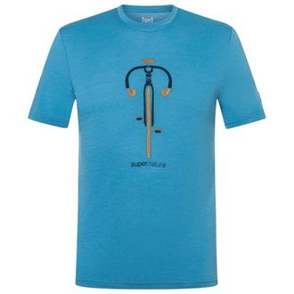 super.natural Vintage Bike Tee Merinoshirt f&uuml;r Herren | blau