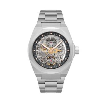 Earnshaw Mens Clark High Beat 72 Power Reserve Automatic Skeleton Watch - Grey Stainless Steel (archived) - One Size