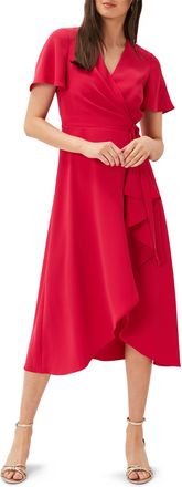 Phase Eight Womens Julissa Wrap Dress - Pink - Size 14 UK