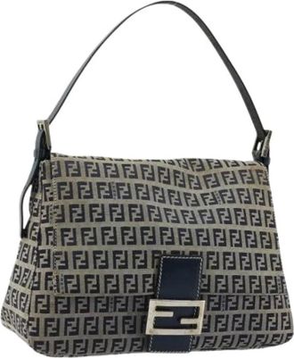 Fendi Pre-owned Shoulder Bags, female, Blue, Size: ONE SIZE Pre-owned Zucchino Shoulder Bag