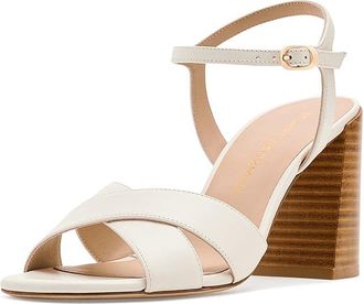 Stuart Weitzman Alyssa Block 85 Womens Sandals Cream/New Camel : 9.5 M, Leather