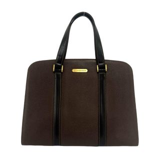 Burberry Brown Leather Boston Bag Handbag Tote Bag (Pre-Owned)
