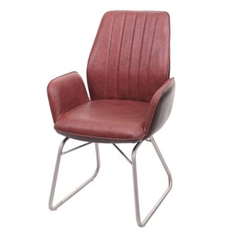 Hhg Silla De Comedor Hhg 923, Cocina/silla Giratoria, Funci&oacute;n Balanc&iacute;n Tela Imitaci&oacute;n Cuero Acero Inoxidable Cepillado, Aspecto Ante Marr&oacute;n