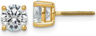 Diamond2Deal 14k Gold 2 ctw Lab Grown Diamond Stud Earrings Screwback