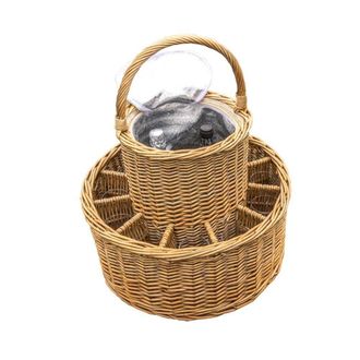 Red Hamper Wicker Celebration Basket with Fitted Cooler & Glasses in Yellow