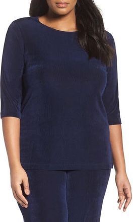 Vikki Vi Three Quarter Sleeve Top in Navy at Nordstrom, Size 1X