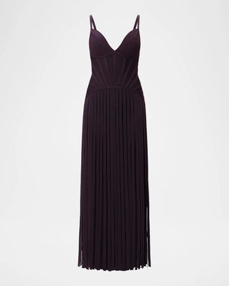 H&eacute;rve L&eacute;ger Della Bandage Fringe Gown
