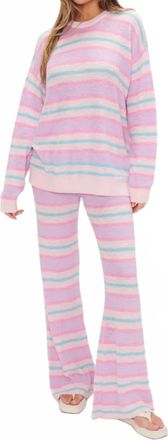 Show me your Mumu Feel Good Sweater In Cotton Candy Stripe Knit