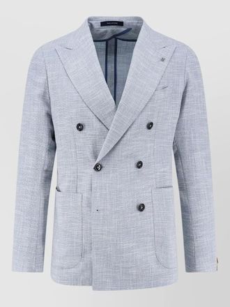 Tagliatore double breasted blazer virgin wool silk cotton