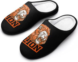 Generic Lion Logo Funny Mens Cotton Slippers Shoes Novelty Soft Non-Slip Sole Home Shoe
