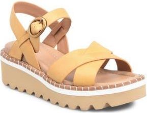 S&ouml;fft Ruthie Ankle Strap Platform Wedge Sandal in Sunshine Yellow at Nordstrom Rack, Size 9.5