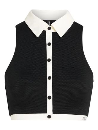 Karl Lagerfeld contrasting-trim swim top - Black