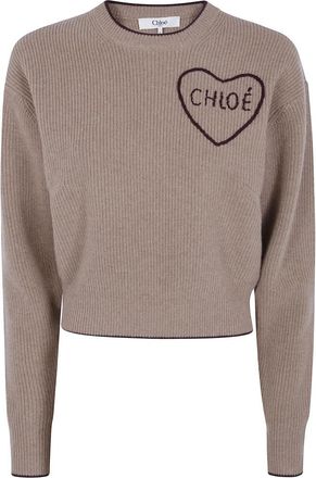Chlo&eacute; Round-neck Truien - Dames - Cashmere truien - Bruin - XS - Truien & Vesten
