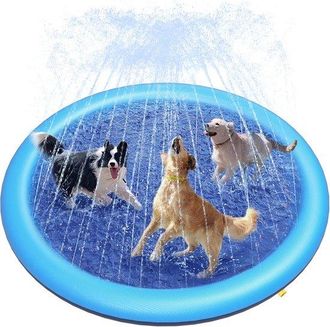 OEM Piscina Infantil Piscina Grande Antideslizante 0,58 Mm Grosor, Alfombra Juegos Acu&aacute;ticos Duradera Exteriores, Juguetes Rociado (170 Cm, Azul)