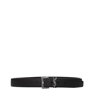 Saint Laurent Cassandre G&uuml;rtel Herren Leder Schwarz