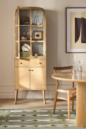 Anthropologie Moretti Oak Bar Cabinet