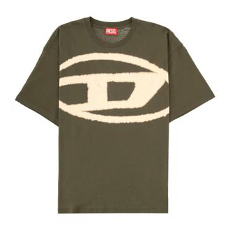 Diesel T-Shirts, male, Green, Size: M T-Boxt-Bleach