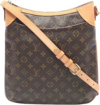 Louis Vuitton Pre-owned Odeon MM Monogram Gecoat Canvas Schoudertas - Dames - Vintage Schoudertas - Bruin - ONE Size - Leer - Vintage