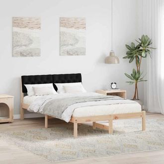 vidaXL Struttura Del Letto Con Testiera Marrone E Nero 120 X 200 Cm Vidaxl