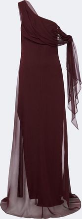 The Sei Draped silk chiffon one-shoulder gown
