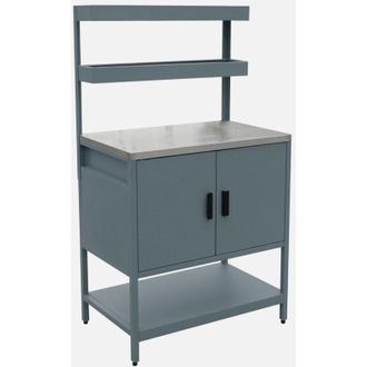 Sweeek Mobile da esterno in acciaio con 2 ripiani sospesi e 2 ante, 80cm