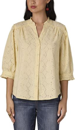 Wit & Wisdom Wit & Wisdom Ruffle Woven Button Down Top