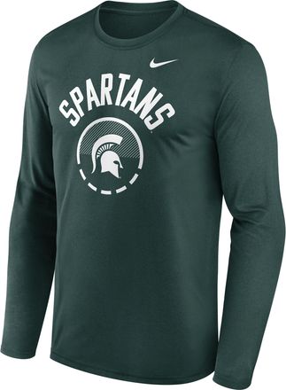 Nike Michigan State Courtside Nike Mens Dri-FIT College Long-Sleeve T-Shirt in Green | 02TJ3EYMST-FFP