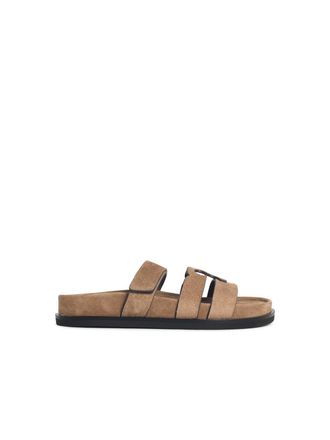 Tory Burch Pantofole Tory Burch Ines Sport In Camoscio Beige