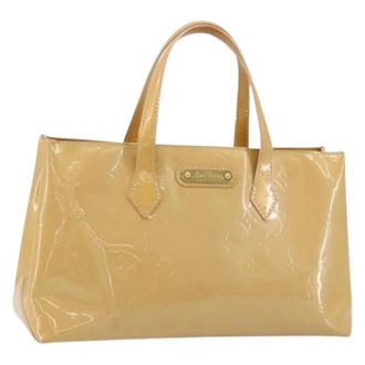 Louis Vuitton Pre-owned Patent Leather Hand Bag - Dames - Pre-owned - Beige - Maat: ONE Size Leer