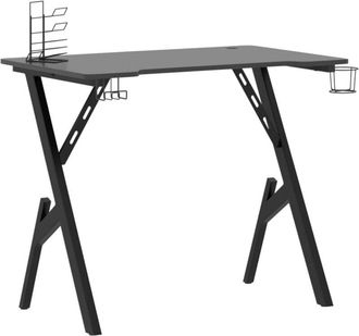 vidaXL Vidaxl - Escritorio gaming con patas en forma de y negro 90x60x75 cm