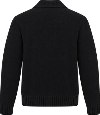 Arte Logo-Embroidered Wool Cardigan - Black