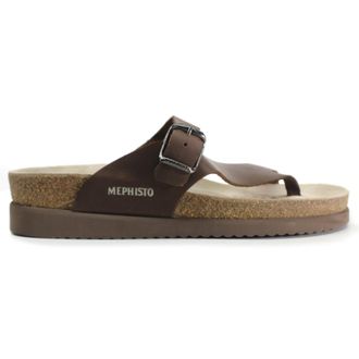 Mephisto Mephisto Helen Leather Womens Hook and Loop Sandals - Dark Brown - Size:UK 4.5