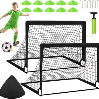 OEM Juego De 2 Porter&iacute;as De F&uacute;tbol Infantiles Para Exteriores, 1,2 X 0,9 M, Porter&iacute;a De F&uacute;tbol Infantil Para Exteriores Con Bolsa De Transporte