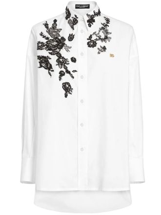 Dolce & Gabbana DNA floral-appliqué shirt - White