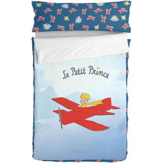 Hf Living Copripiumone a sacco con Piumone HappyFriday Le Petit Prince Son Avion Multicolore 105 x 200 cm