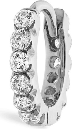 Maria Tash Invisible Set Diamond Single Clicker Hoop Earring in 18K White Gold/Diamond at Nordstrom, Size 6.5 Mm