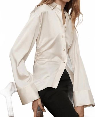 Veronica Beard Shiona Button Down Blouse In Dove