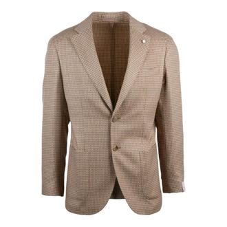 Luigi Bianchi Mantova Jassen, Heren, Beige, L, Kasjmier, Giacca Stondata
