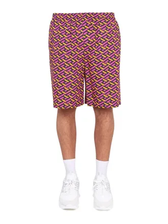 Versace Shorts With La Greca Print