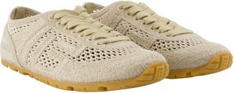 Balmain Womens Racer 45 Sneaker Beige Cotton