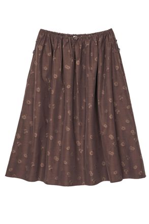 Cecilie Bahnsen Ditsy Floral Jacquard Midi Skirt With Adjustable Drawstring Waist