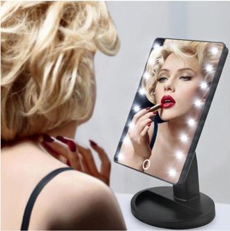 Trade Shop Trade Shop - Espejo Maquillaje Iluminado 16 Led Portatil Cosmetico Vestidor